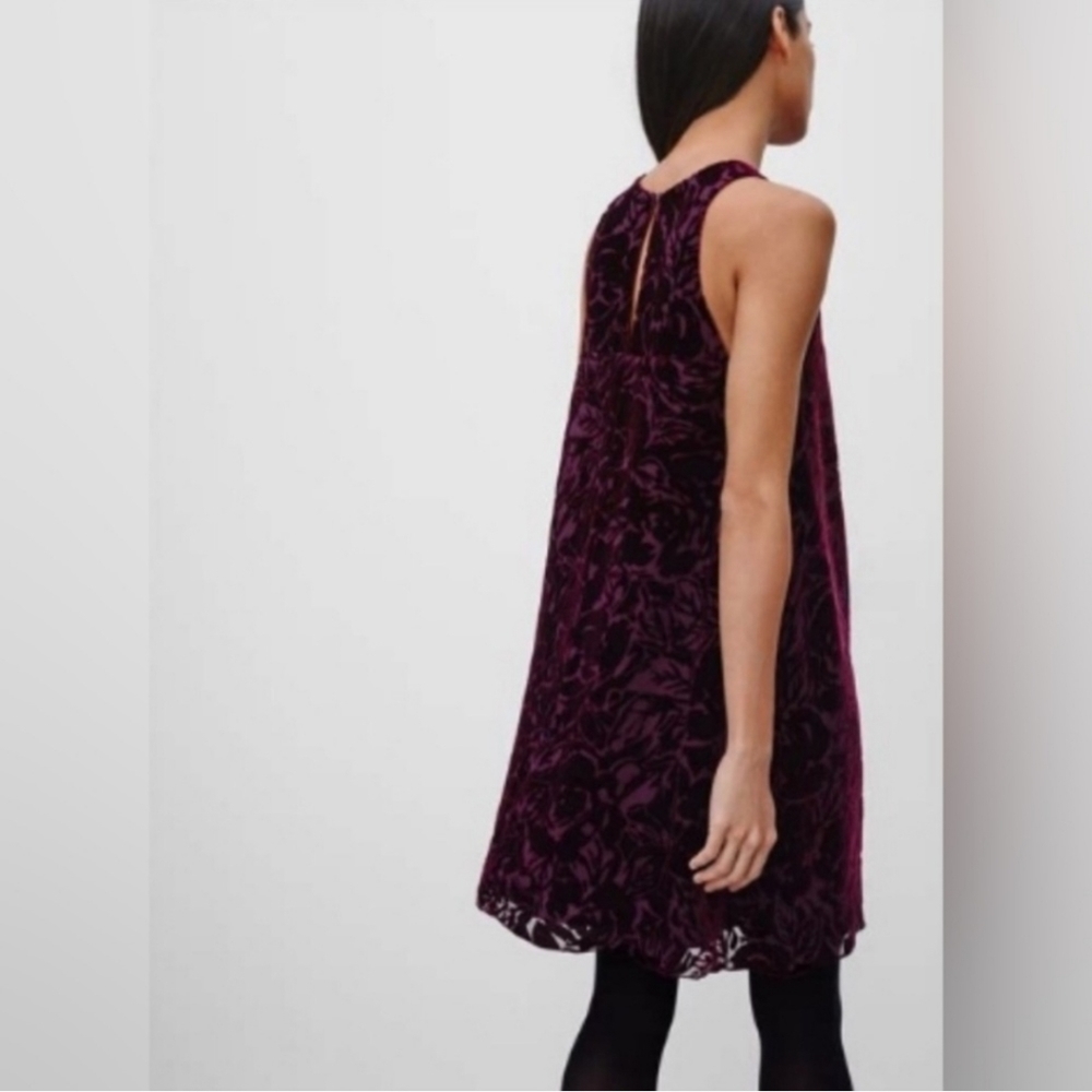 Aritzia Wilfred Silk Velvet Printed Trompette Dress - Picture 3 of 12
